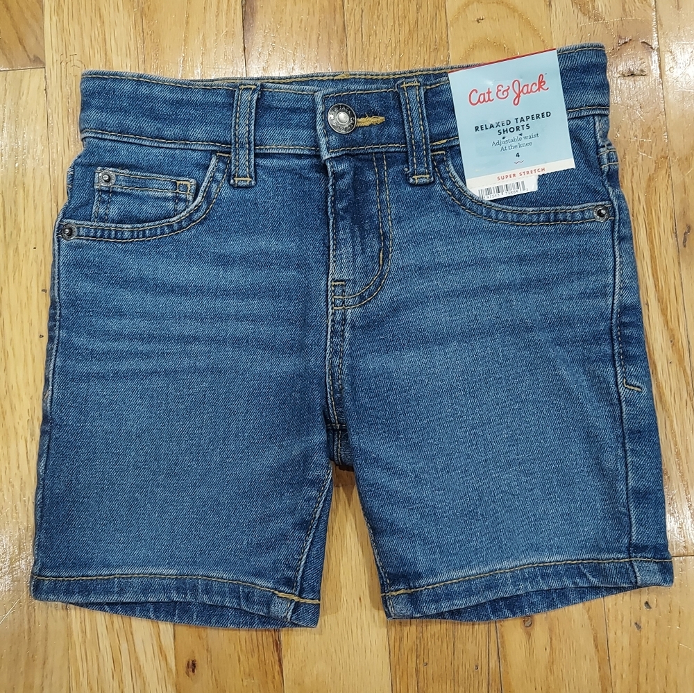 📢 NWT Cat & Jack Denim Blue Unisex Shorts (Size: 4)